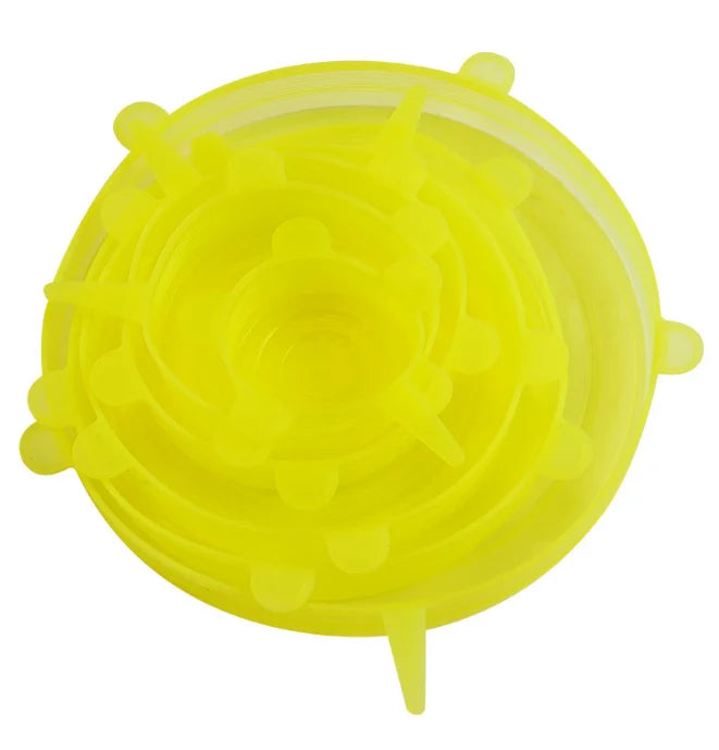 Reusable Silicone Food Storage Lids (6 Pieces Set) – Stretch Airtight Covers for Bowls & Containers
