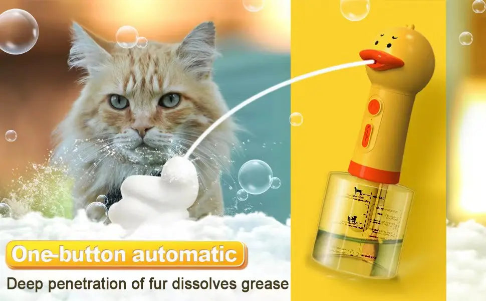 Automatic Pet Foam Dispenser – USB Rechargeable Dog & Cat Bathing Soap Machine (Duck Design)