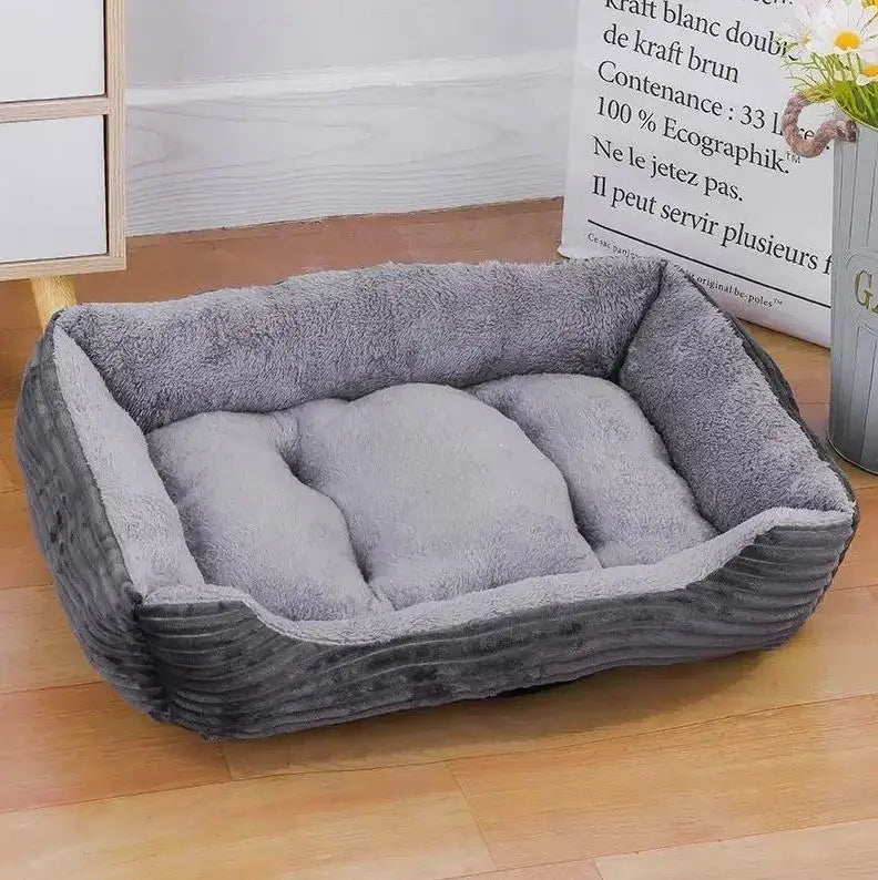 Calming Plush Pet Bed – Deep Sleep Comfort for Dogs & Cats