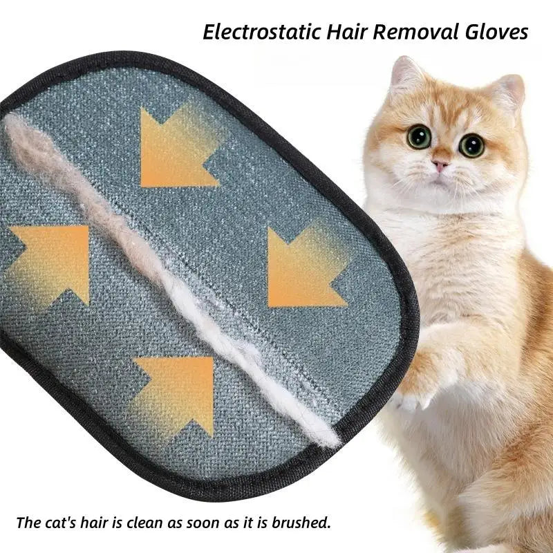 Pet Hair Remover Glove – Reusable Grooming & Deshedding Glove with 2-in-1 Lint Roller for Cats & Dogs