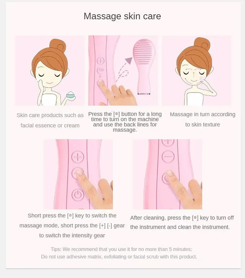 Silicone Facial Cleansing Brush – USB Rechargeable & Waterproof