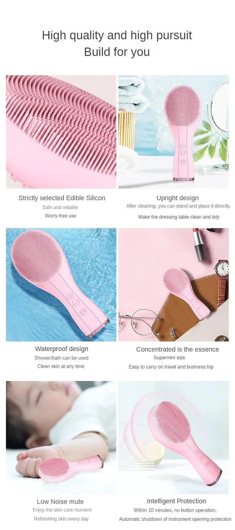 Silicone Facial Cleansing Brush – USB Rechargeable & Waterproof