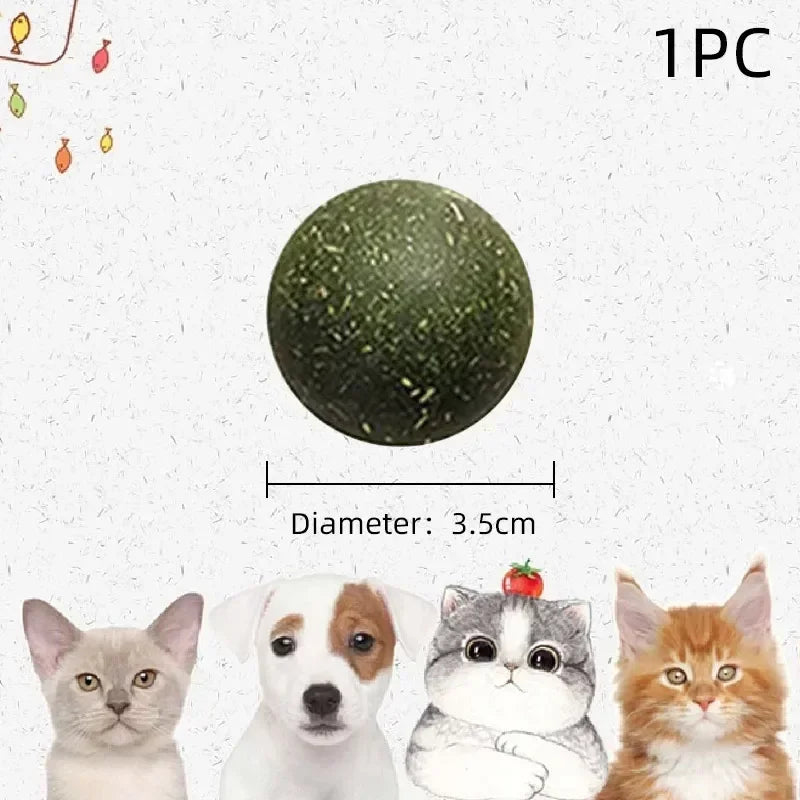 Rotating Catnip Ball Toys for Cats (1–10 Pack) – Edible Natural Cat Mint, Teeth Cleaning & Interactive Chasing Toy