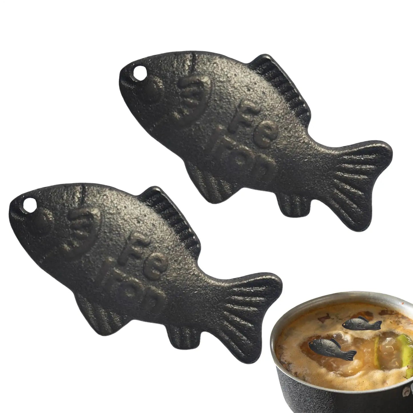 Reusable Iron Fish Cooking Tool – Traditional Kitchen Iron Infuser for Cooking & Stews