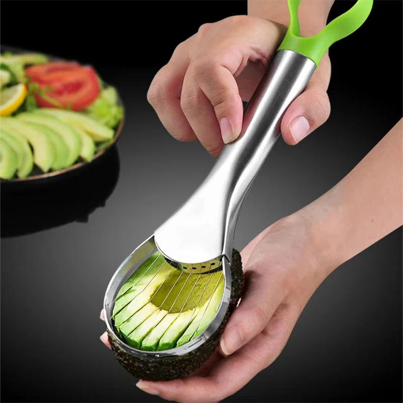 2-in-1 Avocado Slicer & Peeler – Stainless Steel Avocado Cutter & Fruit Slicing Tool