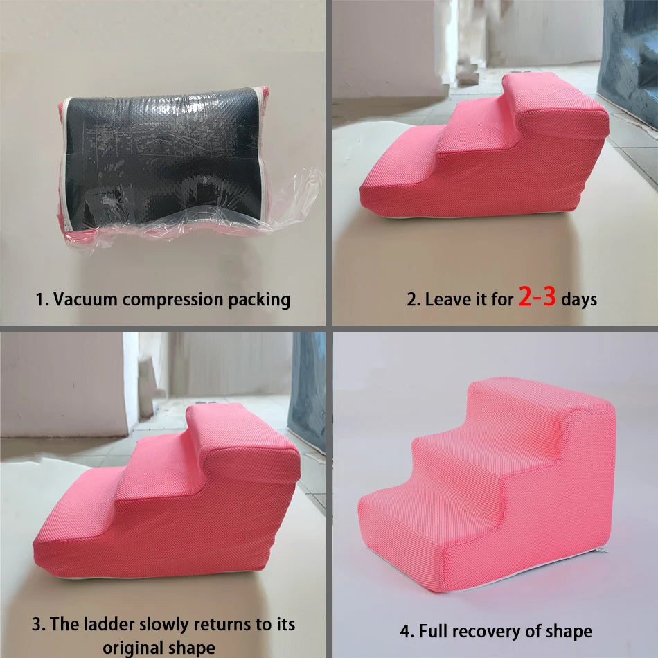 Dog Stairs & Ramp – High Density Foam Pet Steps for Bed & Sofa, Non-Slip Ladder for Small & Senior Dogs
