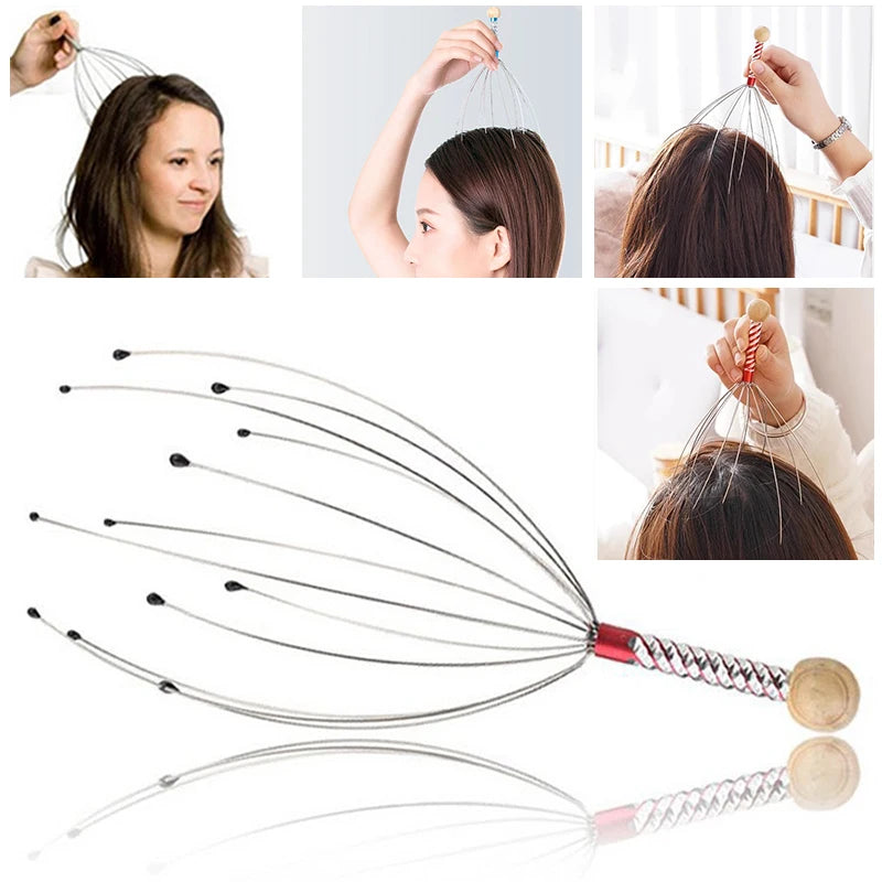 Octopus Head Massager – Stainless Steel Scalp Massager for Deep Relaxation & Stress Relief | Lightweight & Portable