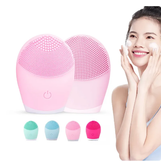 Electric Silicone Facial Cleansing Brush – Vibration Skincare Tool (Battery Powered)