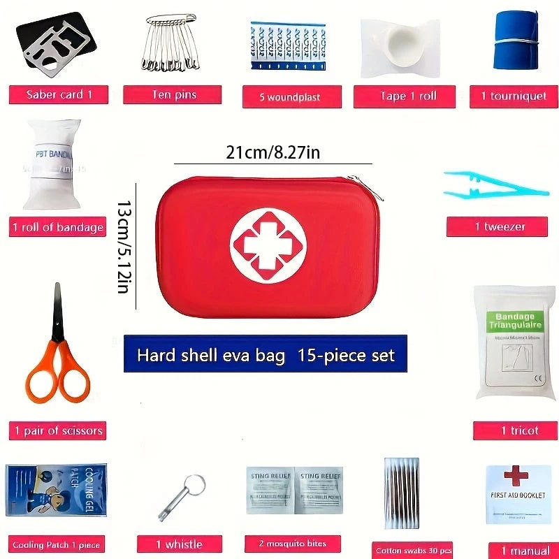 Portable Multi-Purpose First Aid Kit – Small & Large Sizes for Outdoor, Travel, Camping & Emergencies