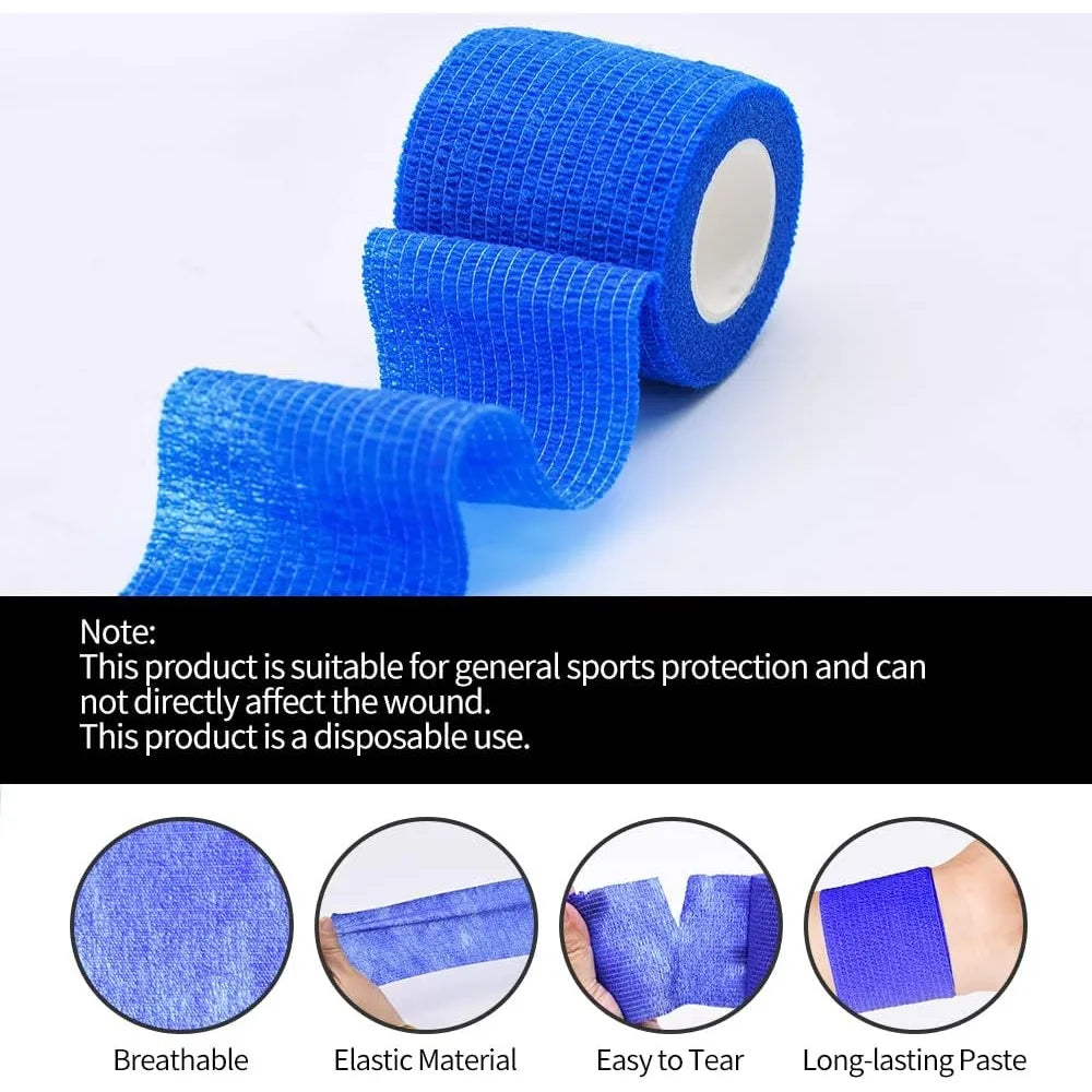 Self-Adhesive Elastic Bandage Wrap (10/12pcs) – Pet & Sport First Aid Tape for Dogs, Cats, Ankle & Joint Support