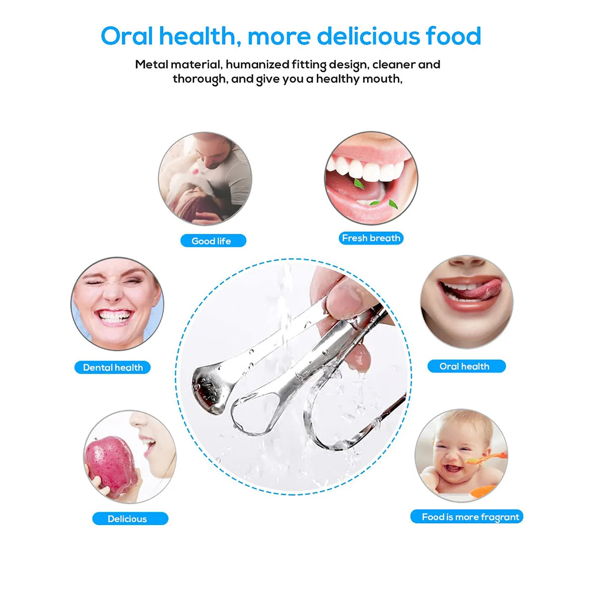 Stainless Steel Tongue Scraper – Fresh Breath Oral Cleaner (1pc / 3pcs, Multiple Shapes)