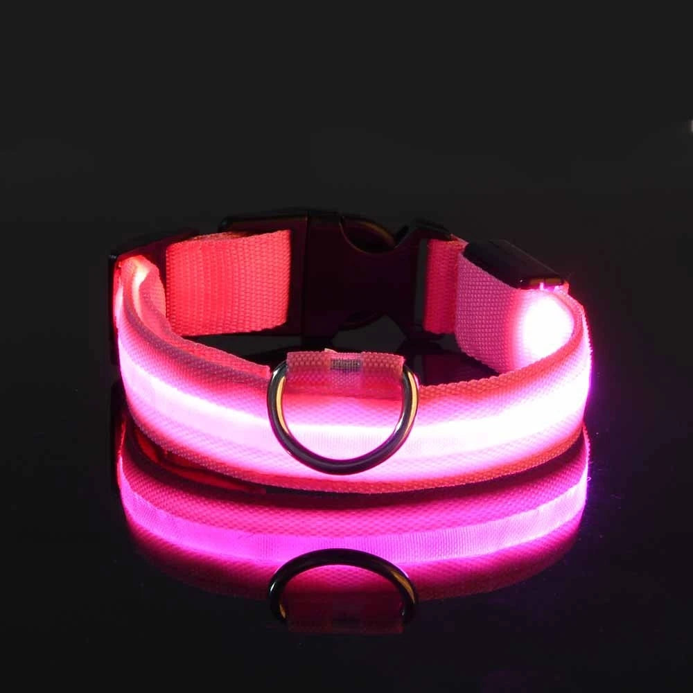 LED Light Up Dog Leash Nylon – Glow in the Dark Reflective Safety Pet Leash for Night Walking (All Sizes)