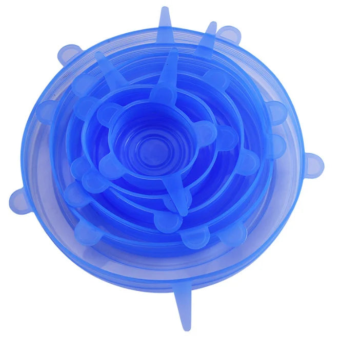 Reusable Silicone Food Storage Lids (6 Pieces Set) – Stretch Airtight Covers for Bowls & Containers