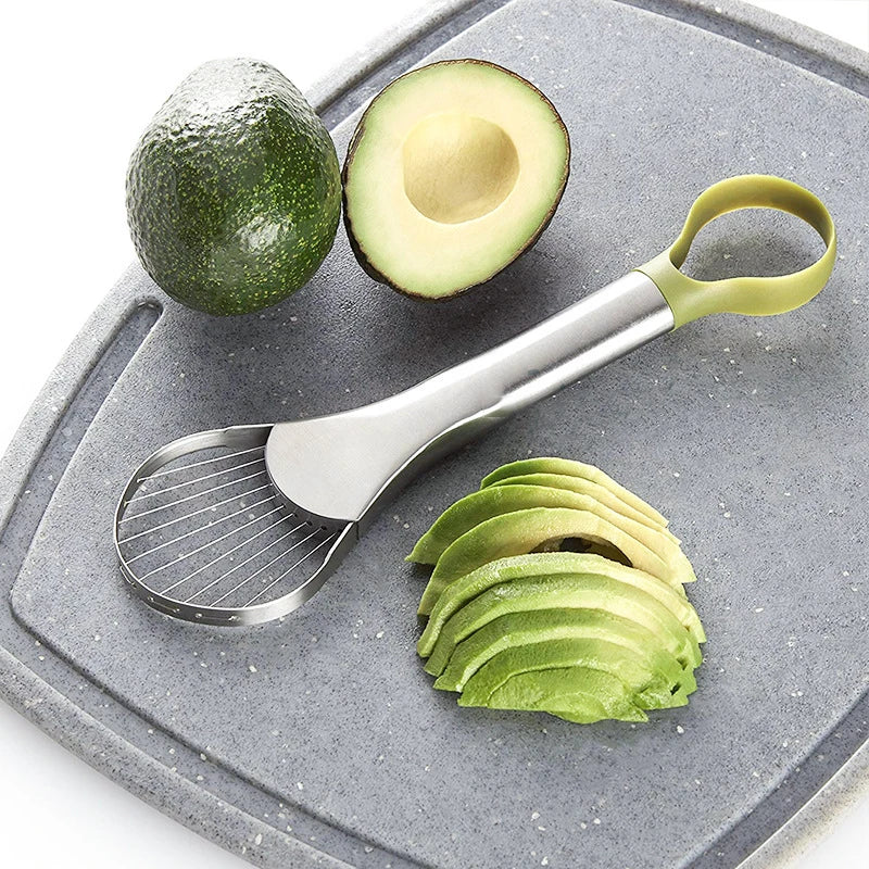 2-in-1 Avocado Slicer & Peeler – Stainless Steel Avocado Cutter & Fruit Slicing Tool