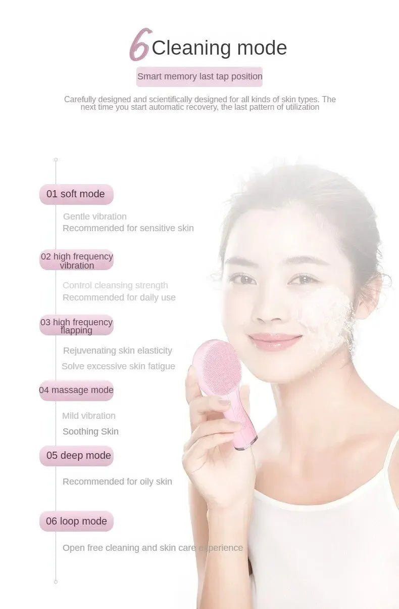 Silicone Facial Cleansing Brush – USB Rechargeable & Waterproof