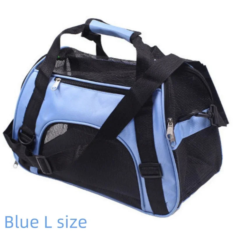Foldable Mesh Pet Carrier Bag – Breathable Cat & Dog Travel Backpack