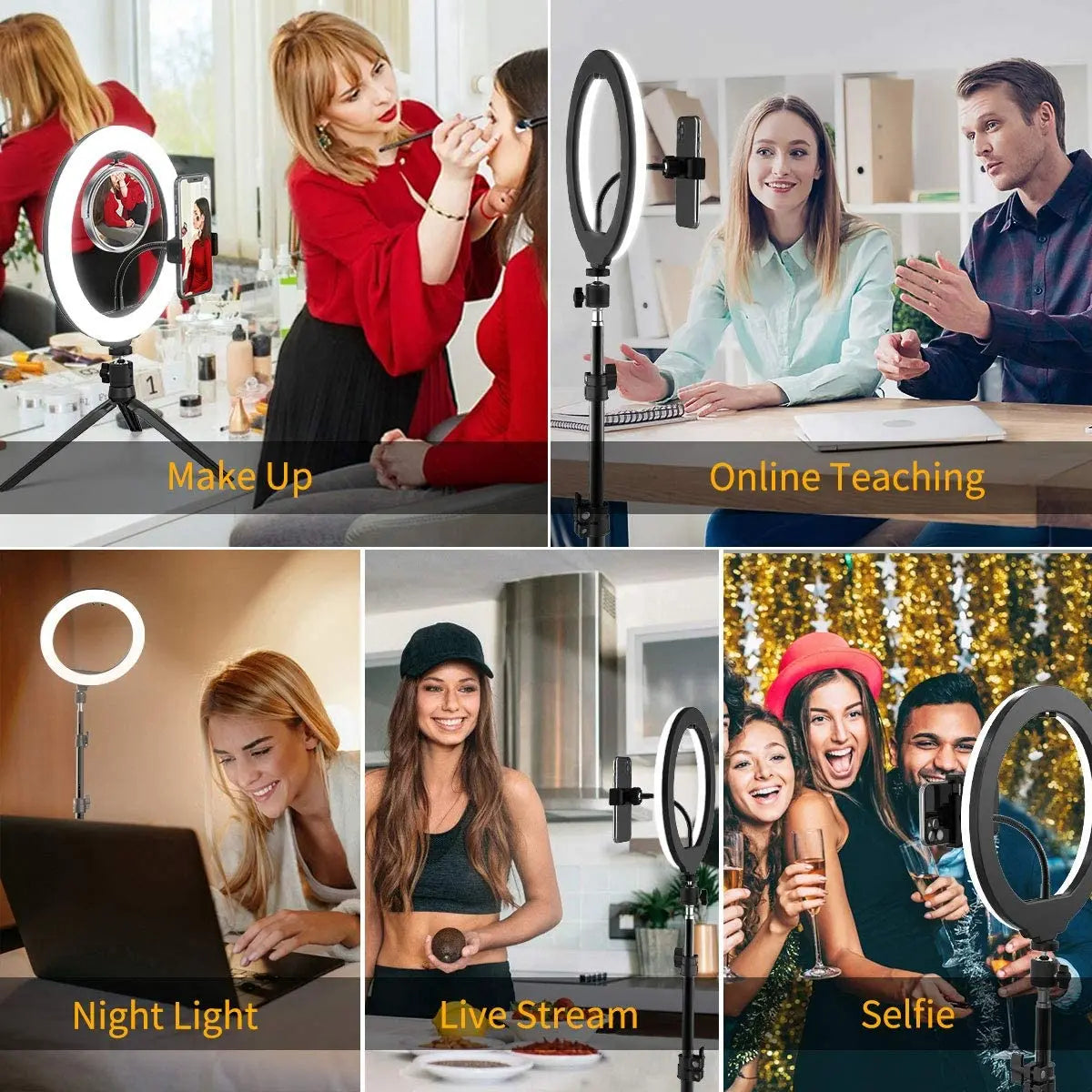 LED Ring Light with Tripod & Phone Mount – Dimmable 10" Selfie Light for TikTok, YouTube, Makeup & Zoom
