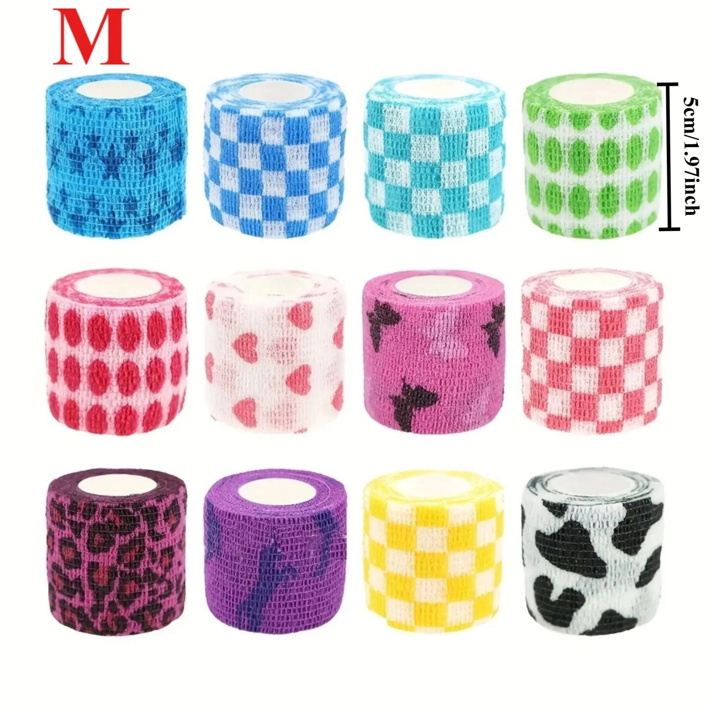 Self-Adhesive Elastic Bandage Wrap (10/12pcs) – Pet & Sport First Aid Tape for Dogs, Cats, Ankle & Joint Support