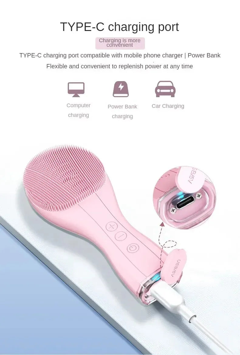 Silicone Facial Cleansing Brush – USB Rechargeable & Waterproof