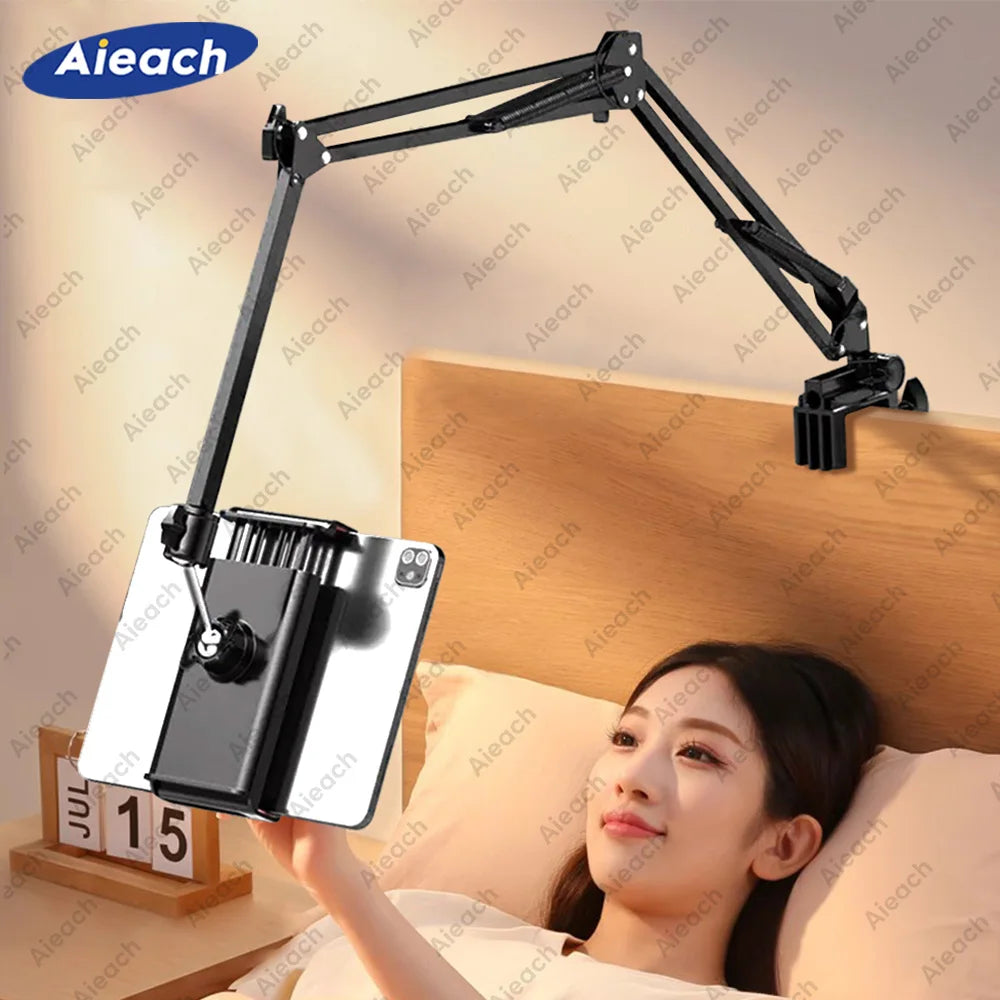 Flexible Lazy Arm Tablet & Phone Holder – Universal 360° Aluminum Mount