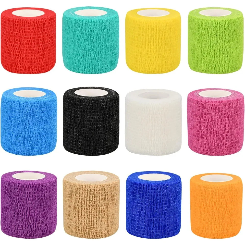 Self-Adhesive Elastic Bandage Wrap (10/12pcs) – Pet & Sport First Aid Tape for Dogs, Cats, Ankle & Joint Support