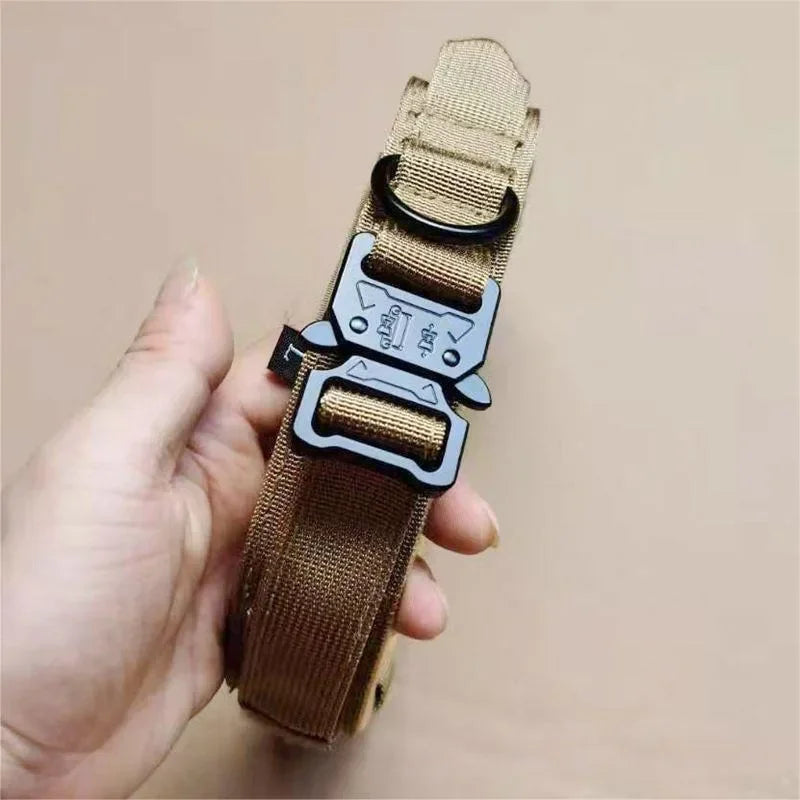 Tactical Dog Collar for Large Dogs – Heavy Duty Adjustable Training Collar with Quick Release Buckle (Medium & Large Breeds)