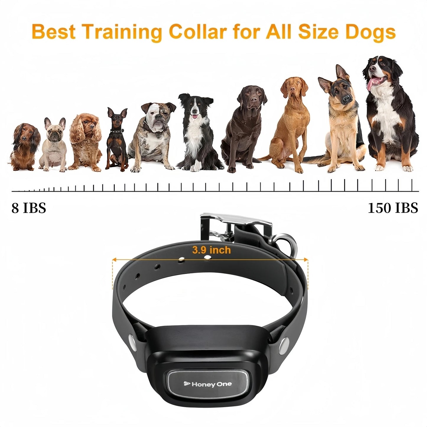 Remote Control Waterproof Dog Training Collar 3300Ft – Shock & Vibration Adjustable Electric Training Collar for Dogs (8–150 lbs)