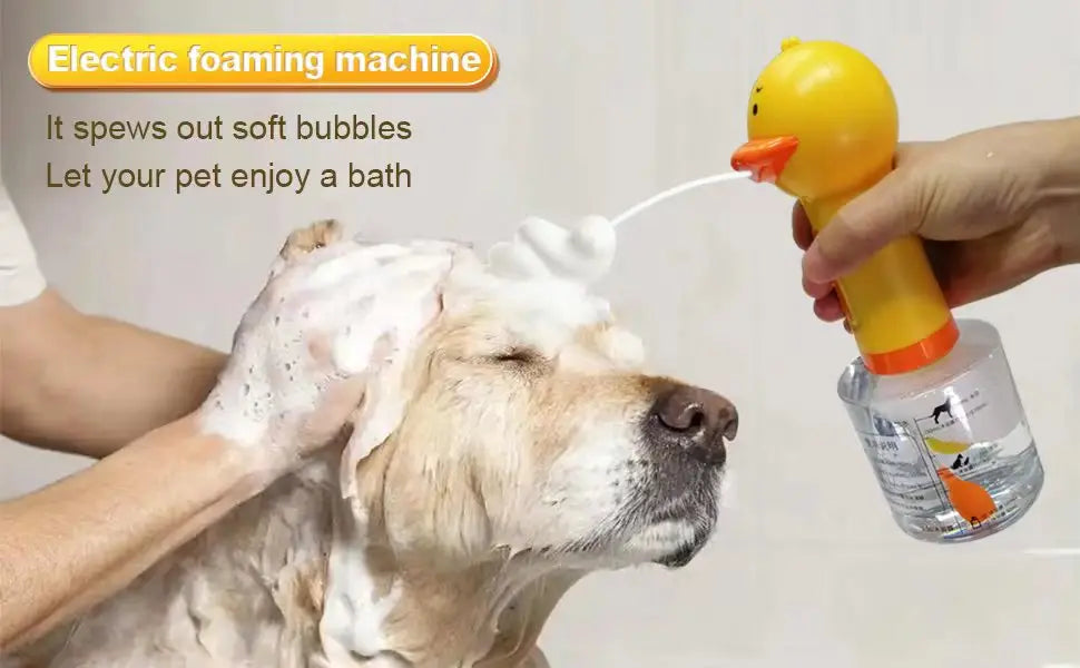 Automatic Pet Foam Dispenser – USB Rechargeable Dog & Cat Bathing Soap Machine (Duck Design)