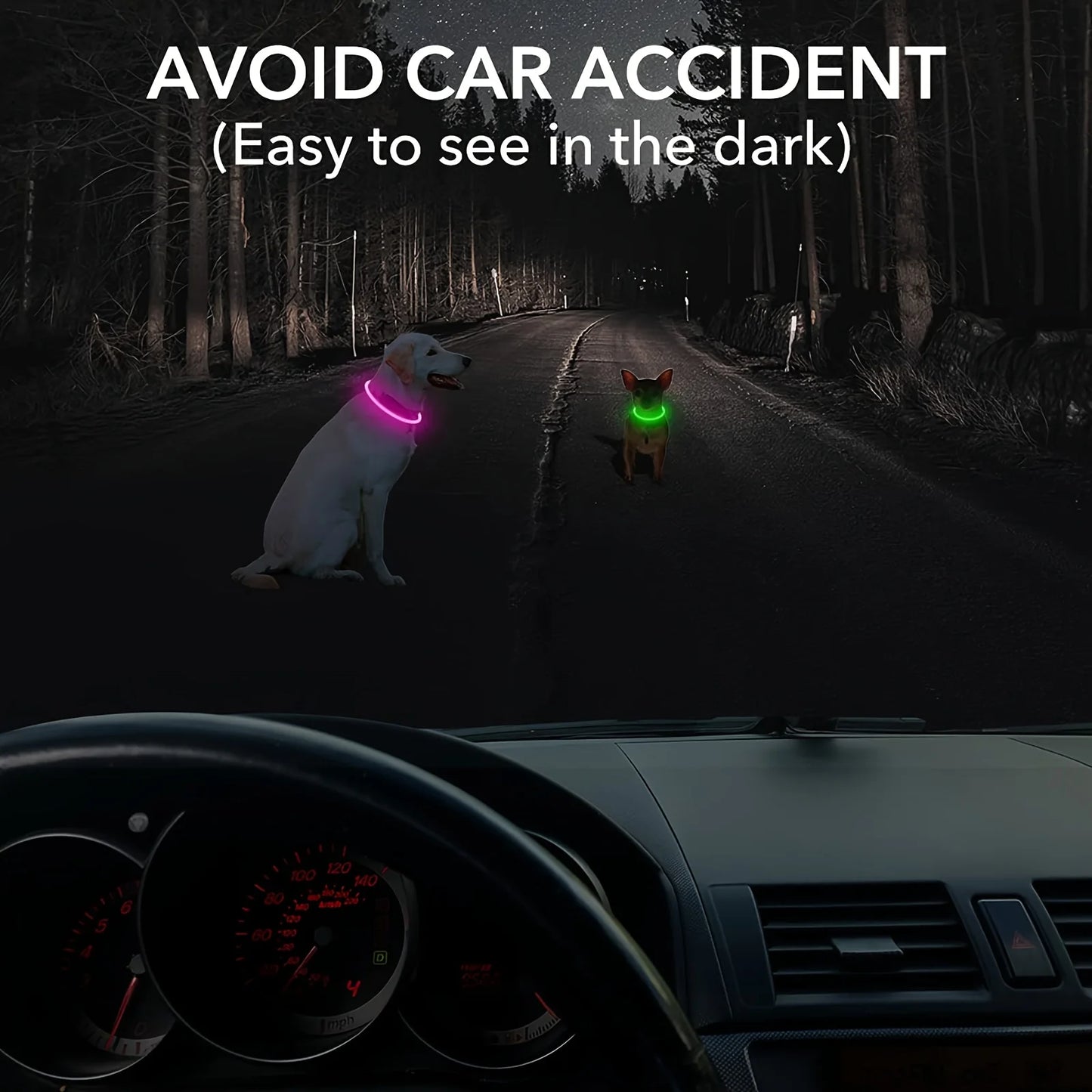 USB Rechargeable LED Dog Collar – Night Safety, Luminous & Anti-Lost Pet Necklace