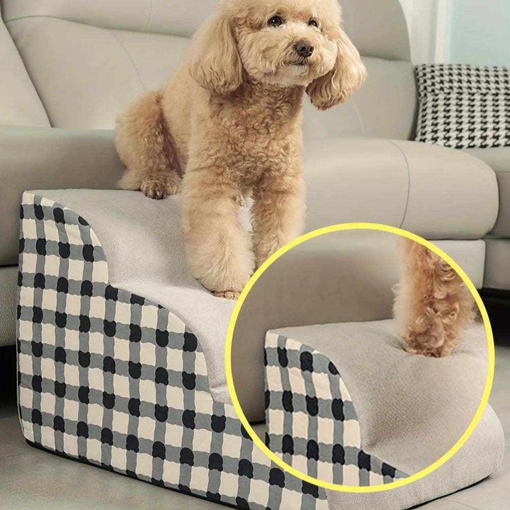 Dog Stairs & Ramp – High Density Foam Pet Steps for Bed & Sofa, Non-Slip Ladder for Small & Senior Dogs