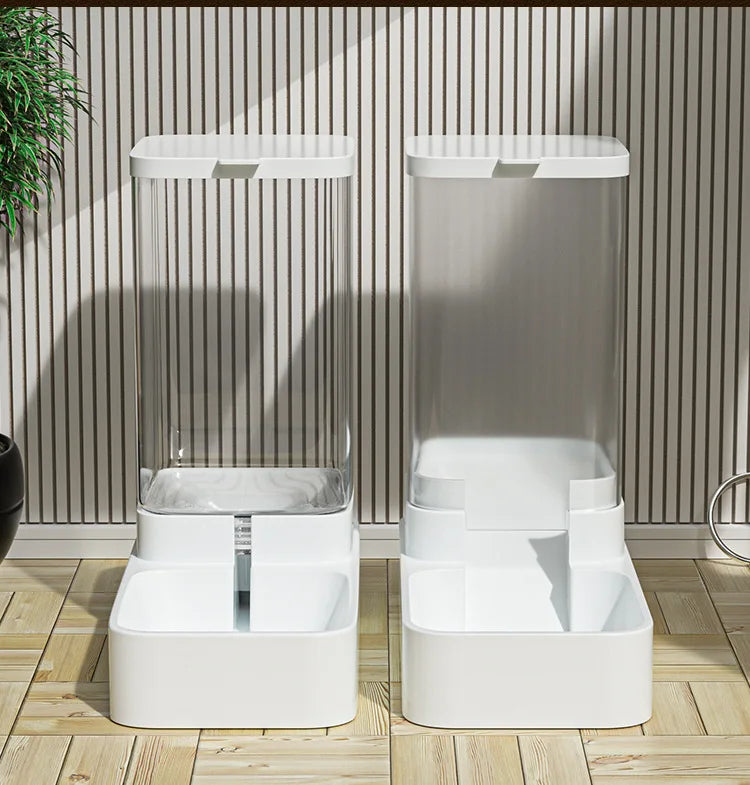 Automatic Cat Feeder & Water Dispenser – Gravity-Based Dual Food & Water Station for Pets