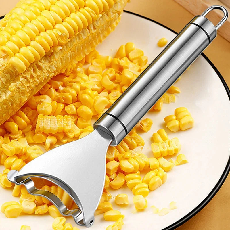Stainless Steel Corn Peeler & Stripper – Easy Corn Kernel Remover Tool (1–2 Pack Kitchen Gadget)