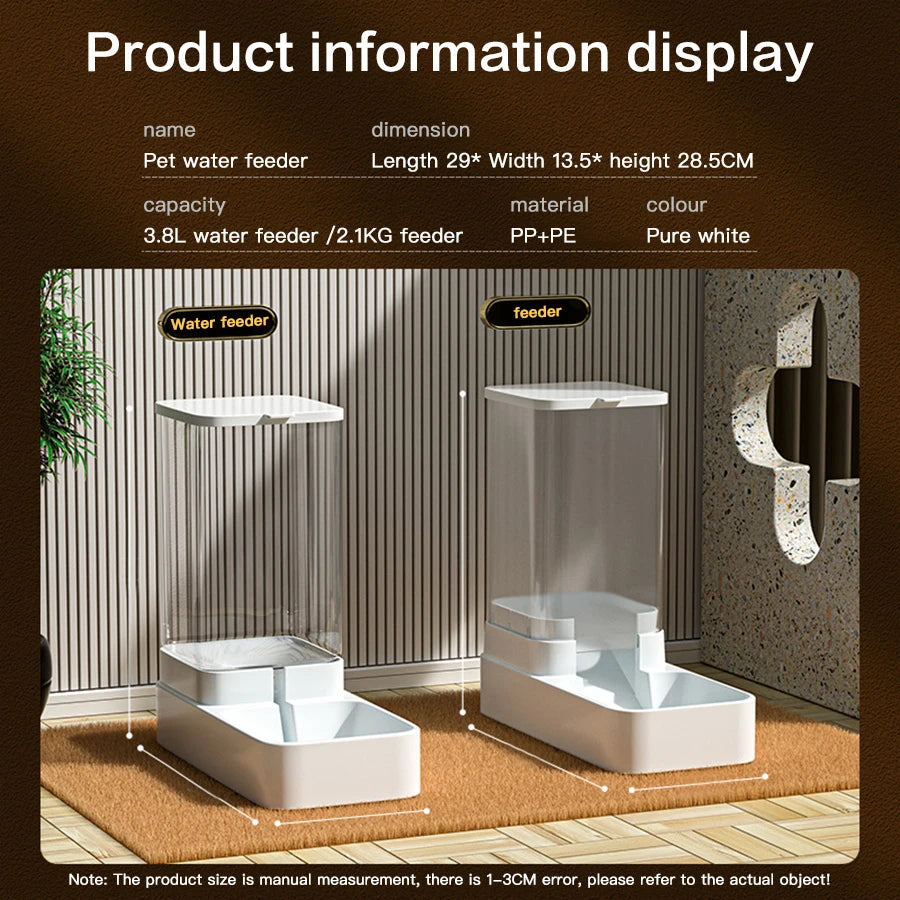 Automatic Cat Feeder & Water Dispenser – Gravity-Based Dual Food & Water Station for Pets