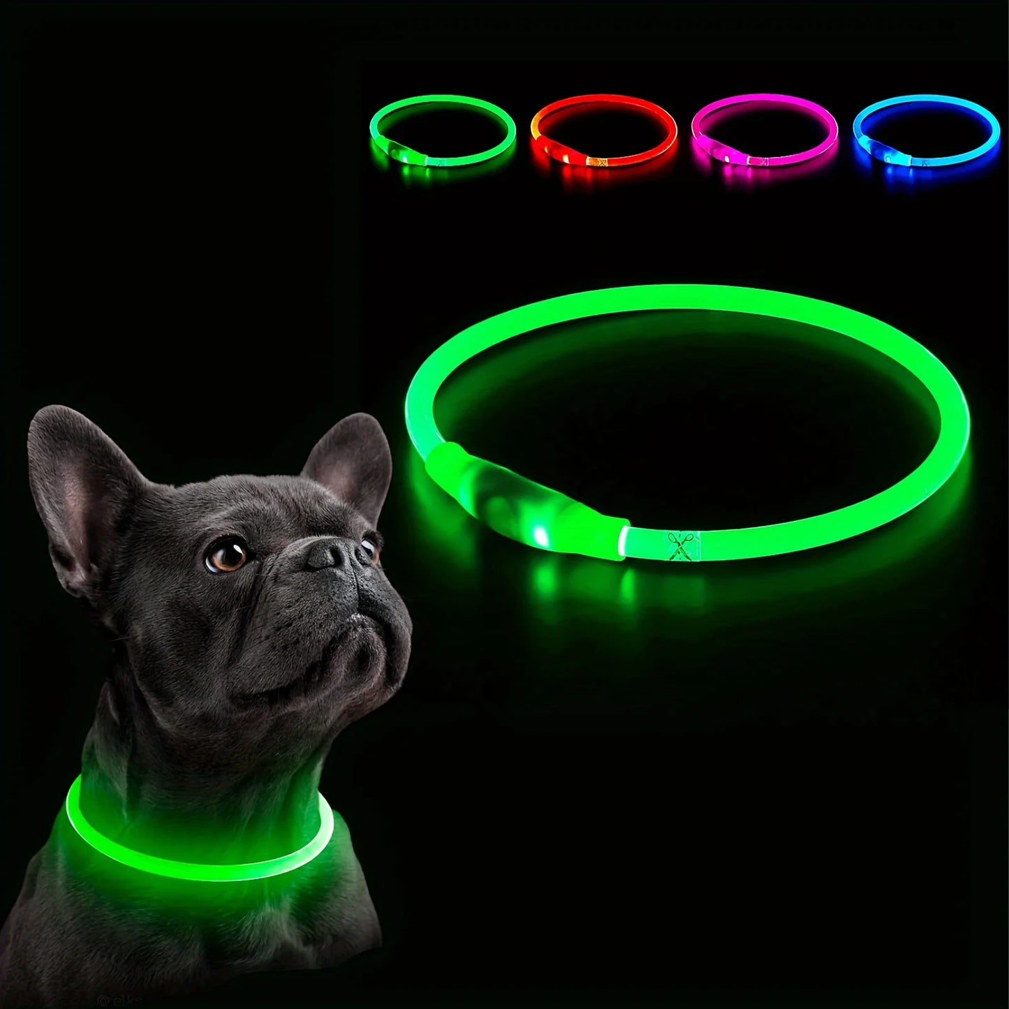 USB Rechargeable LED Dog Collar – Night Safety, Luminous & Anti-Lost Pet Necklace