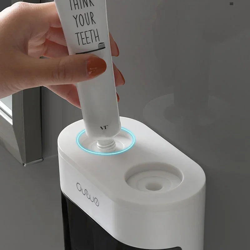 Wall-Mounted Toothpaste Dispenser – Automatic Squeeze & Toothbrush Holder