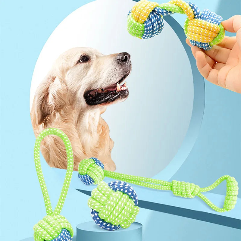 Interactive Cotton Rope Dog Toy – Chew Ball & Teeth Cleaning Toy for Small & Large Dogs
