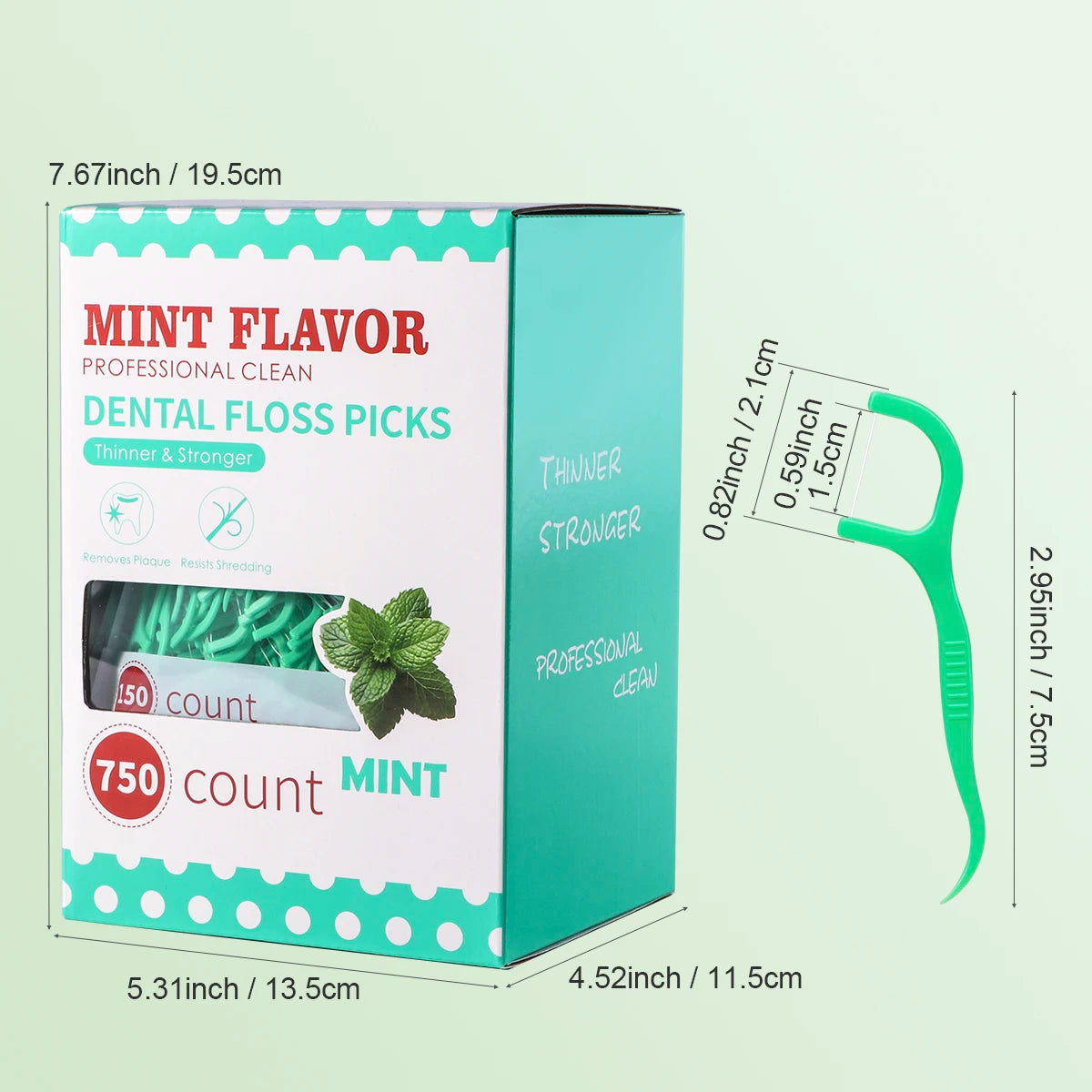 Mint Dental Floss Picks – Portable Interdental Cleaning Sticks for Deep Oral Care (50–750pcs)