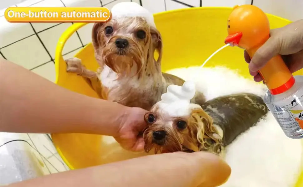Automatic Pet Foam Dispenser – USB Rechargeable Dog & Cat Bathing Soap Machine (Duck Design)