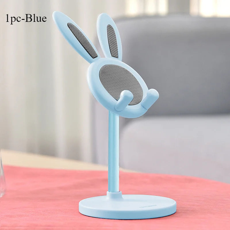 Cute Rabbit Adjustable Phone Stand – Foldable Desktop Holder for Smartphones & Tablets | Portable & Stable Design