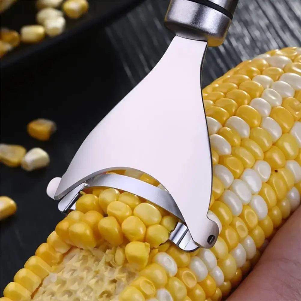 Stainless Steel Corn Peeler & Stripper – Easy Corn Kernel Remover Tool (1–2 Pack Kitchen Gadget)