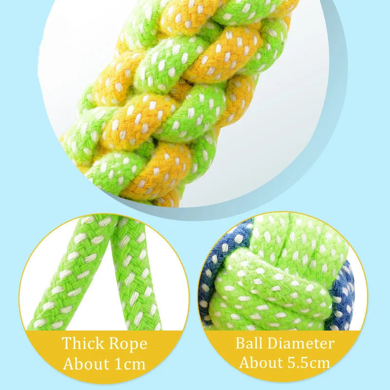 Interactive Cotton Rope Dog Toy – Chew Ball & Teeth Cleaning Toy for Small & Large Dogs