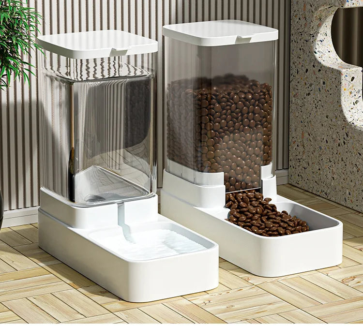 Automatic Cat Feeder & Water Dispenser – Gravity-Based Dual Food & Water Station for Pets